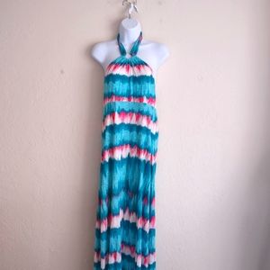Tommy Bahama Small Annotto Waves Maxi Halter Dress Size S